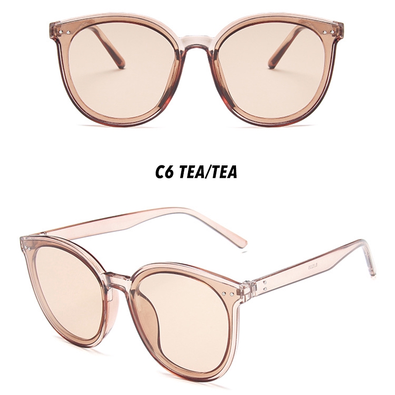 （YUZHU）COD Bayar di Tempat Korean Design SOLO Kacamata Hitam Wanita/Pria Bulat Mata Kucing Sunglasses