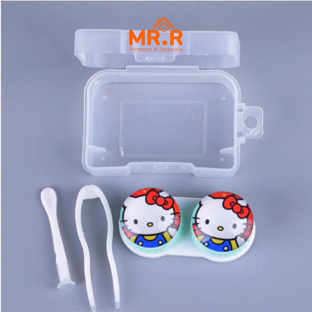 Tempat Soflens Lucu Kontak Lensa Simple Contact Lens Softlens Case 1 Set