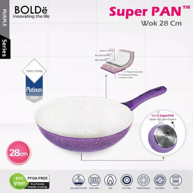 BOLDe Granite Wajan Teflon / Super Pan 28 cm-Purple