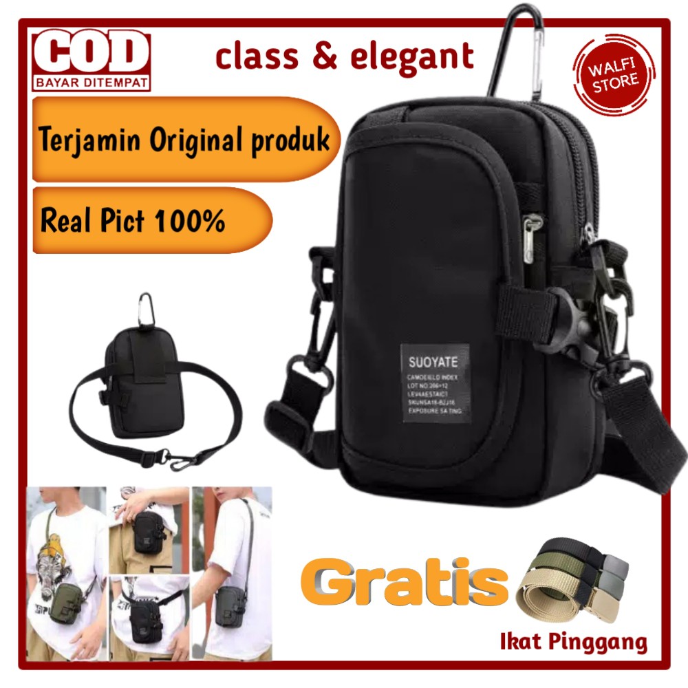 Tas Pria Slempang Tas Selempang Kecil Pria Hp Multifungsi Tas Pinggang Pria Distro Keren Suoyate 130