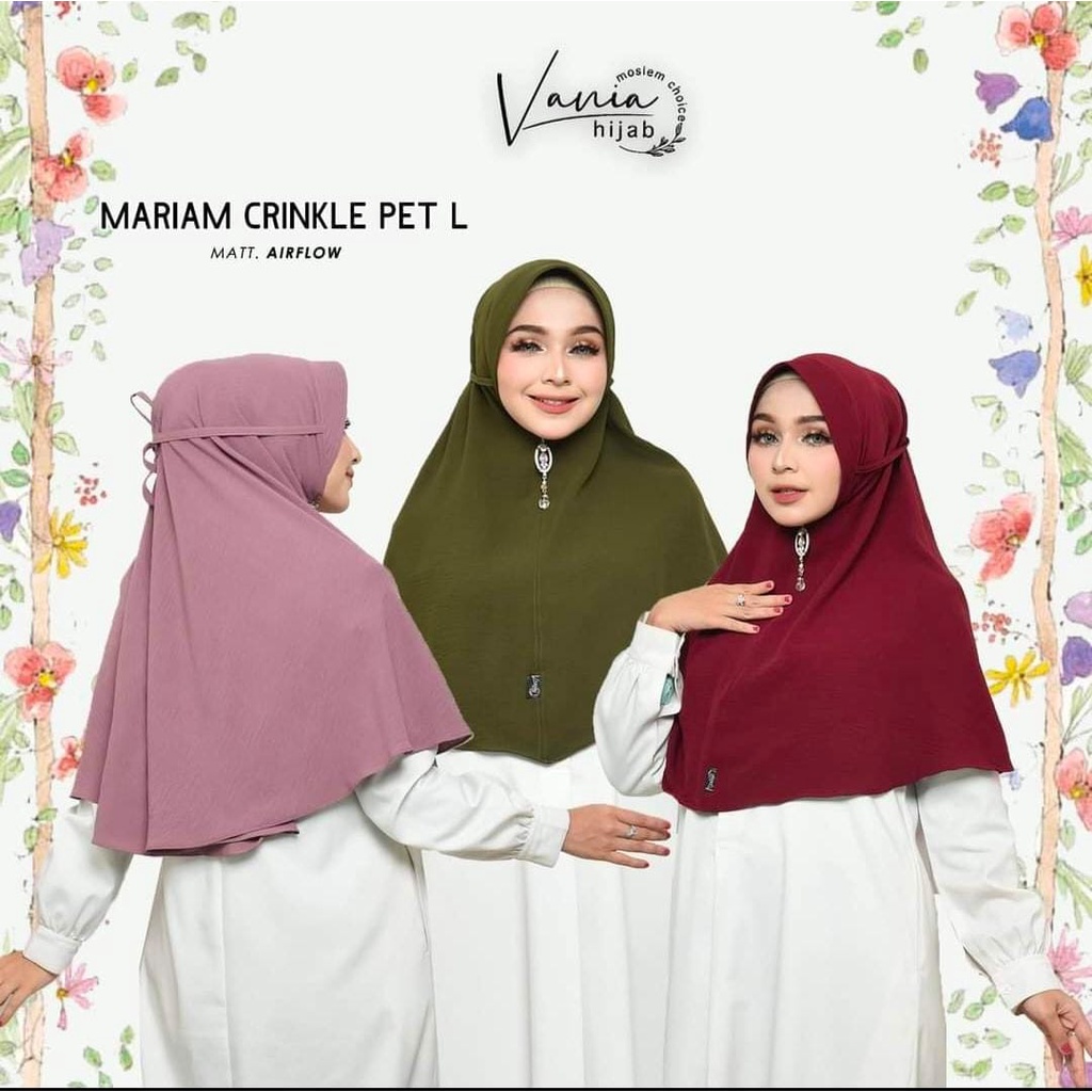 Hijab Bergo PET CRINKLE Tali Airflow Hijab Instant Crinkle