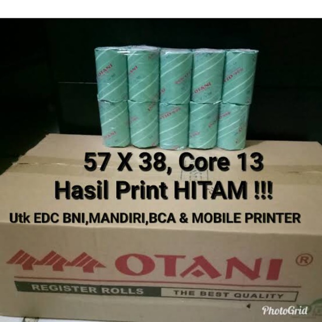 

Kertas struk otani EDC / Bluetooth Printer 57x38 core 13 hitam