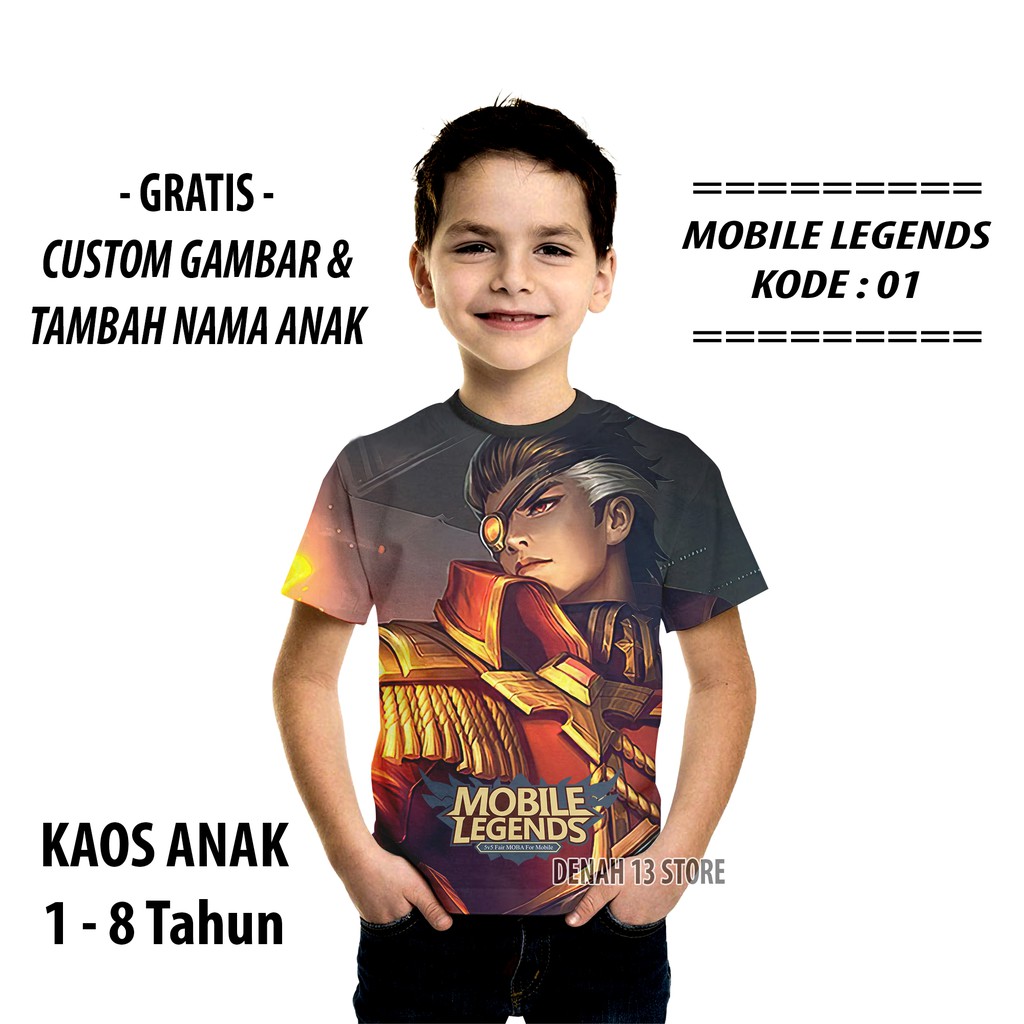 Baju Kaos Anak Mobile Legend Karakter Valir Dictator