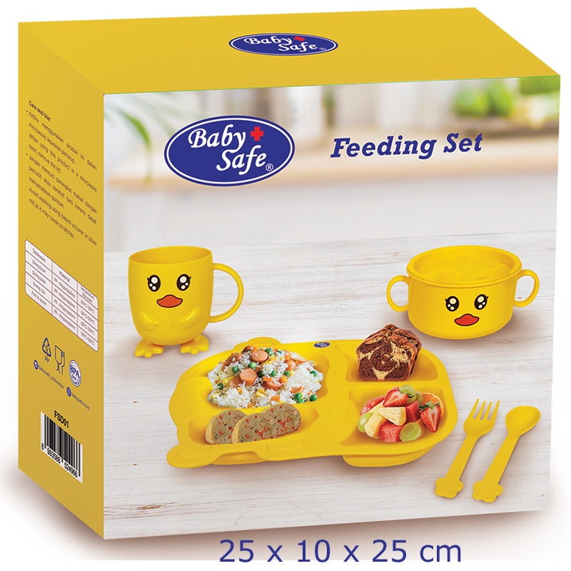 Baby Safe Feeding Set Duck FSD01 5Pcs Tempat Makan Set