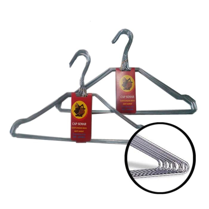 Hanger Murah Gantungan Baju Kawat Anti Karat - HARGA PER PACK ISI 10 PCS