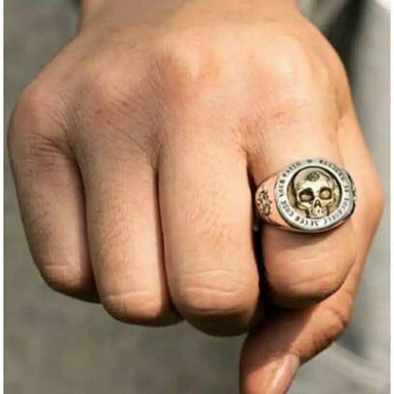 Cincin Pria gaya tengkorak punk style men ring stamp series