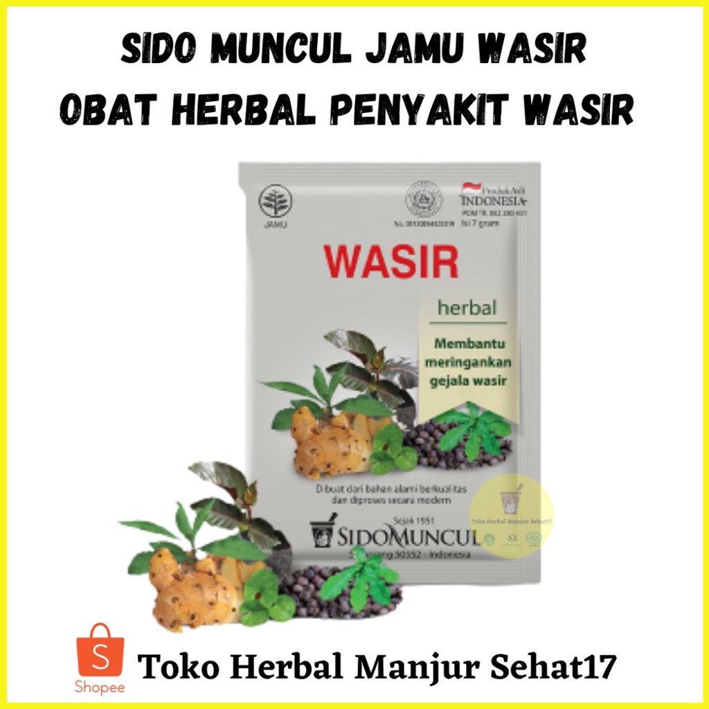 Jamu Serbuk Wasir Sidomuncul Original Isi 10 Sachet / Jamu Wasir Sidomuncul / Obat Herbal Wasir/Ambe