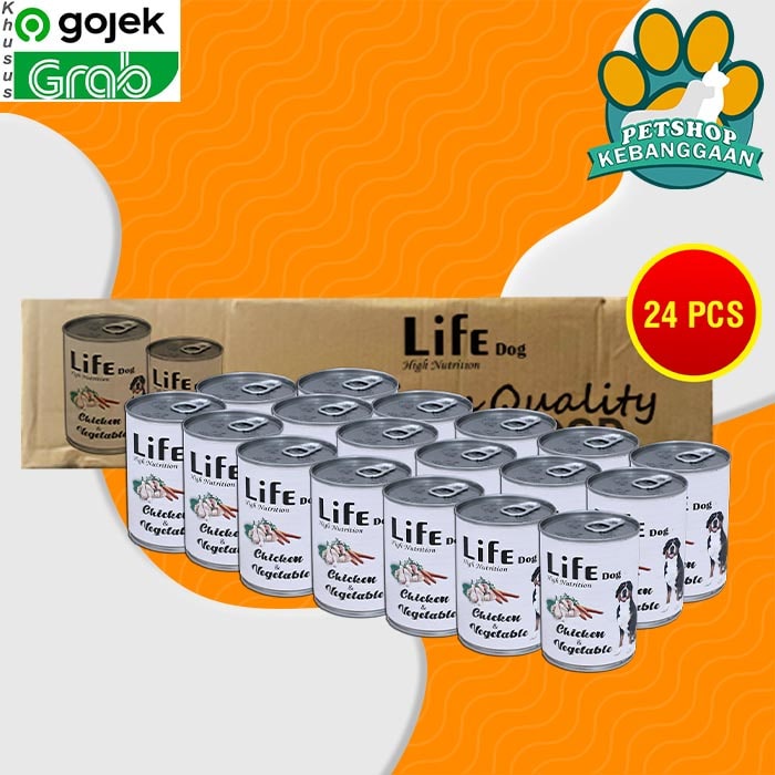 Gosend Life Dog Makanan Anjing Wet Food Kaleng Dus Isi 24 PCS 375 GR