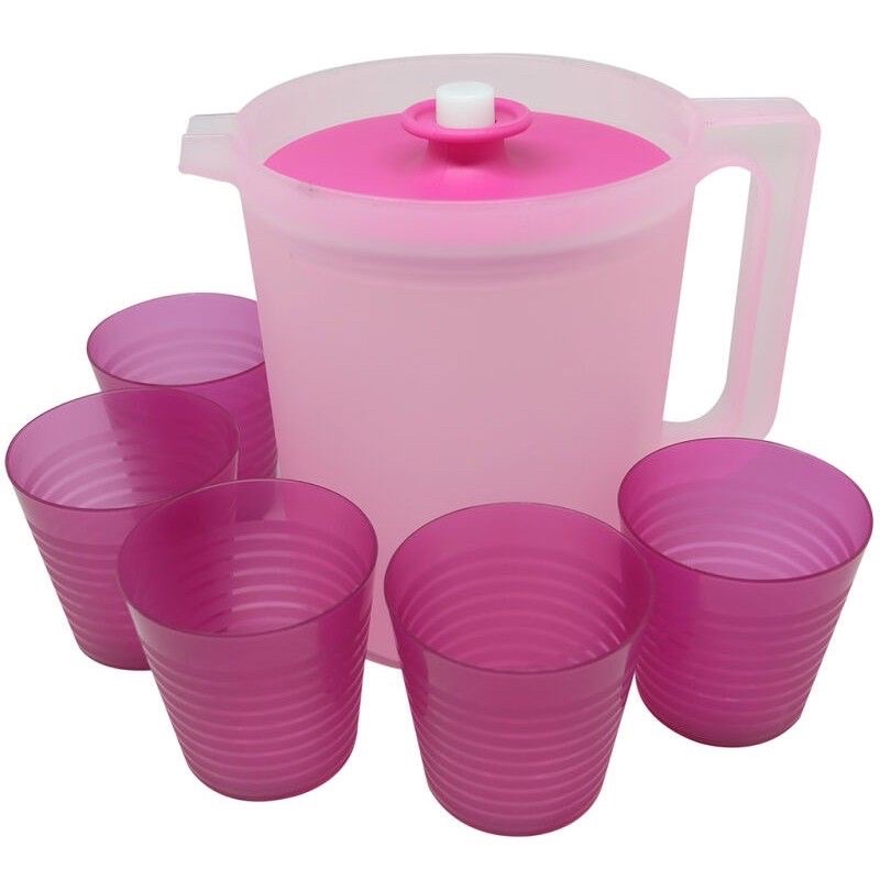 Teko set gelas isi 6pcs / Teko plastik set / tempat minuman set