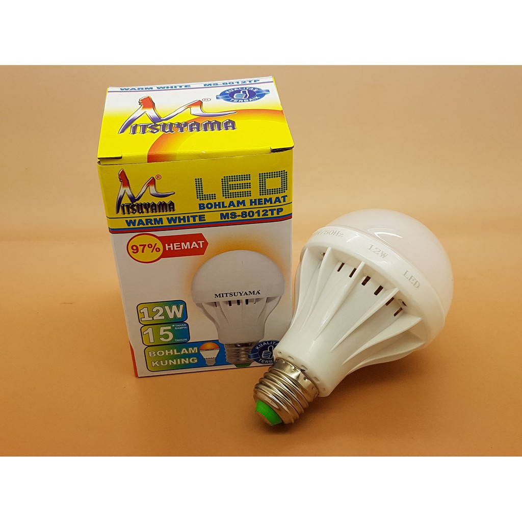 Cahaya Warm White Lampu LED 12 watt Merk MITSUYAMA