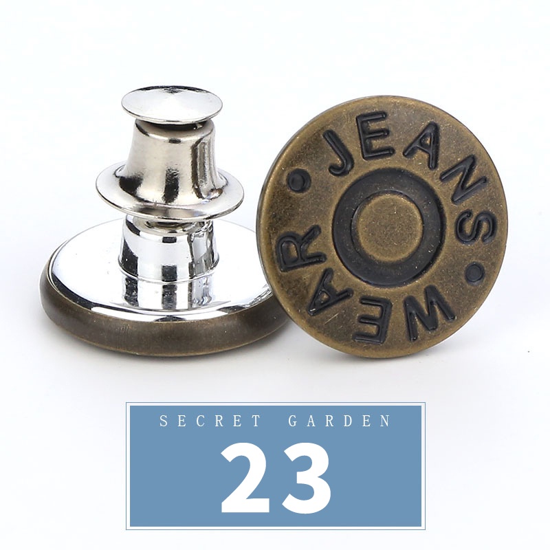 Kancing Jeans Logam Simple Adjustable Kancing Pengait Celana Panjang Jeans Denim Desain Bunga Daisy Warna Putih Kait Pengecil Lingkar Pinggang Celana Jeans Model Bisa Dilepas-1 PC-23