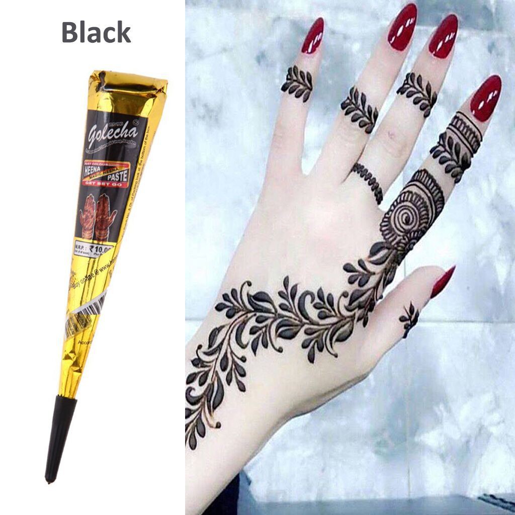 3Pcs Tato Henna Temporary India Dengan Stensil Temporer Shopee