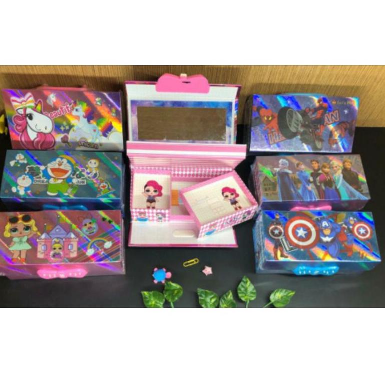 

(D-UFU> (✪> kotak pensil KODE 3 TINGKAT metalik 3dimensi/pencil case password/kotak pin ||pasti dikirim>