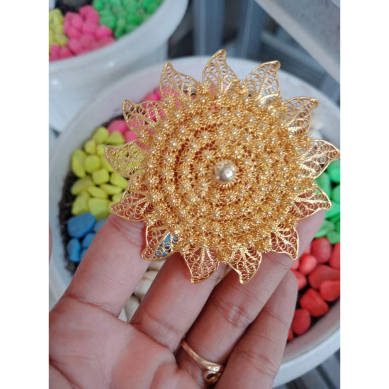 Cincin Matahari bahan Tembaga Lapis Emas