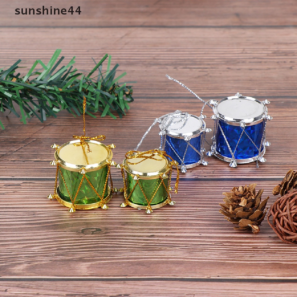 Sunshine 12pcs Ornamen drum Mini Warna-Warni Untuk Dekorasi Pohon Natal