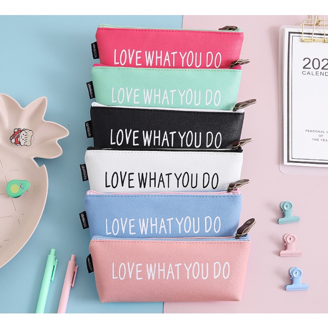 

Korean LOVE Style Pencil Case Macaron Pastel / Tempat Pensil Korean Style warna Pastel