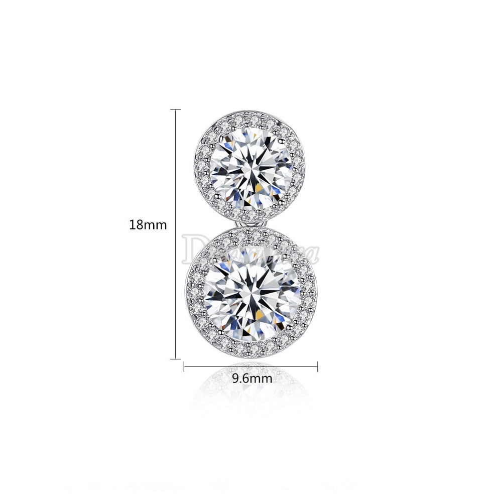 Bride elegant geometric zircon earrings wedding bridal earrings