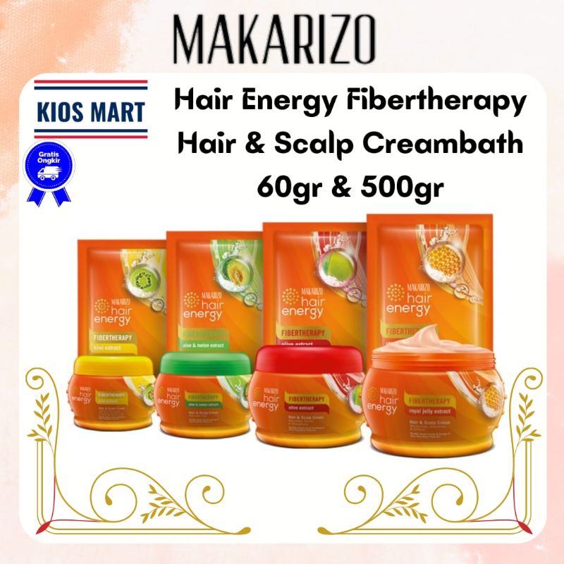 Makarizo Hair Energy Fibertheraphy Hair &amp; Scalp Creambath 60gr/500gr