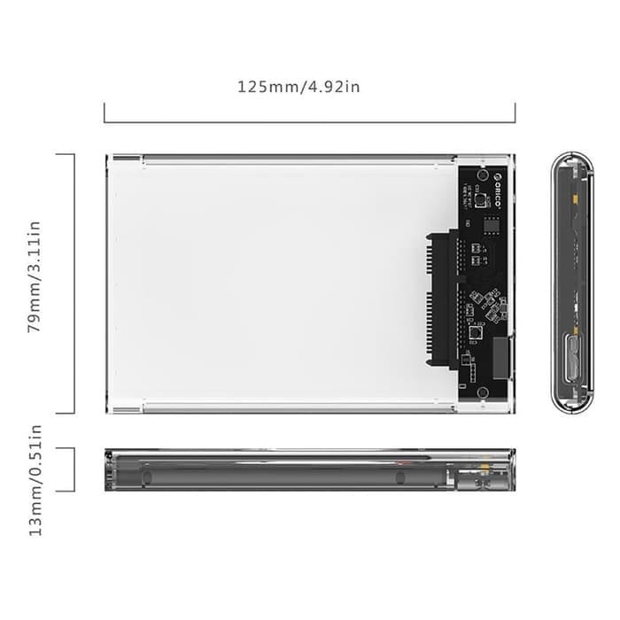 ORICO 2139U3 External Case HDD Enclosure 2.5&quot; Inch SATA USB 3.0 - Bonus Pouch