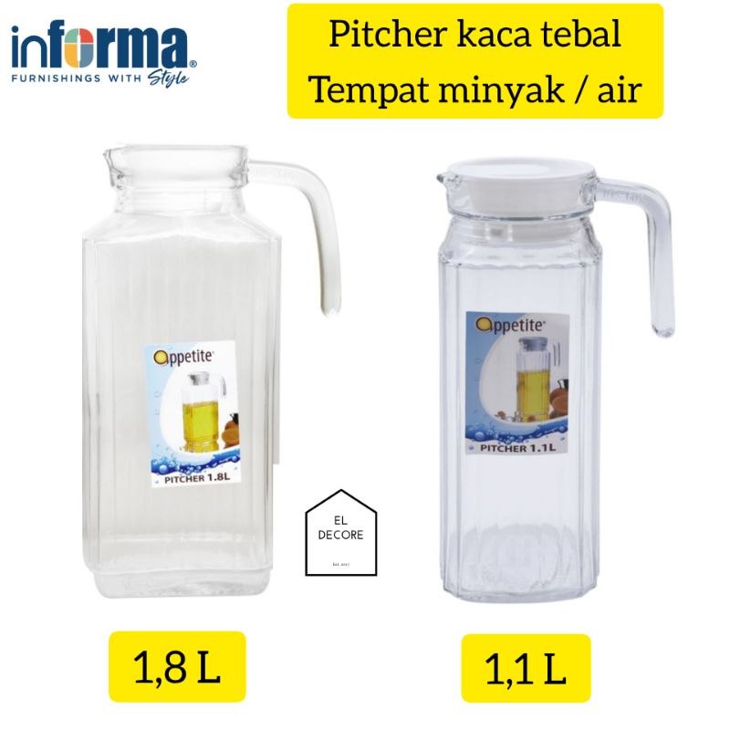 Pitcher kaca Informa tempat minyak