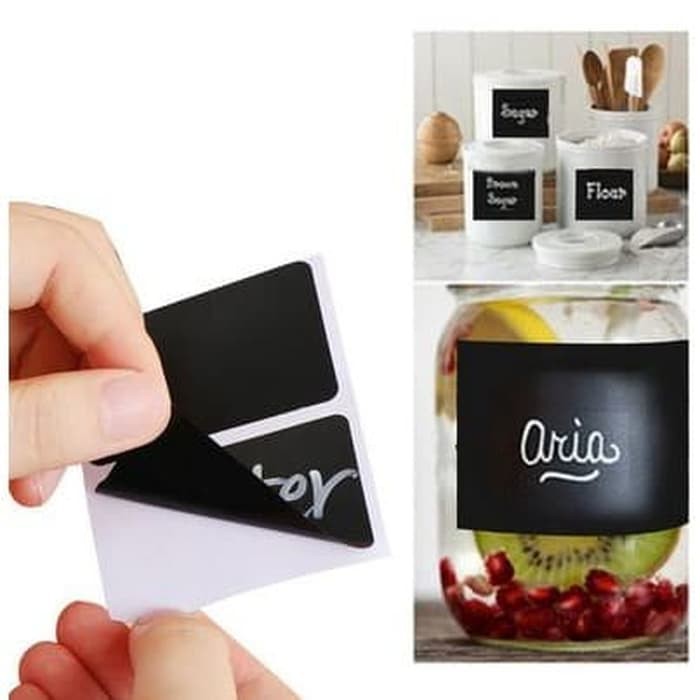 Chalkboard Labels Rectangle Shape - Label Hitam Persegi 6x4cm (10pcs)