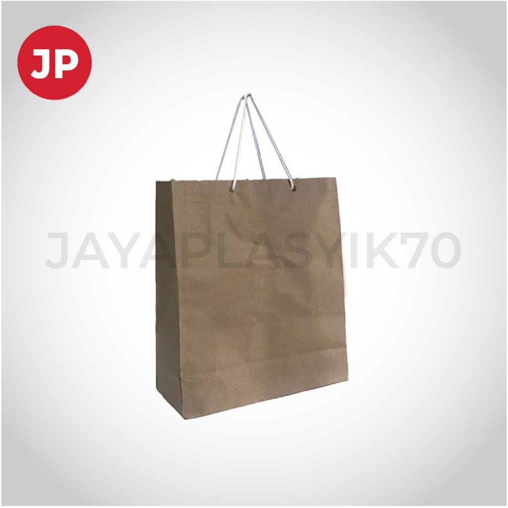 PAPER BAG COKLAT / Tas kertas Buah / Polos / Buku / Uk 29/21 x24cm , Harga perpack isi 12 pcs