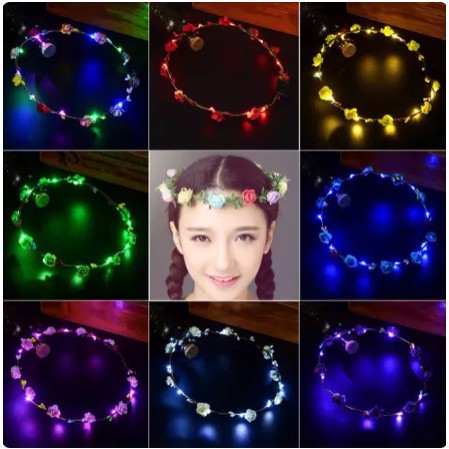 Bando Mahkota Motif Bunga Led Untuk Anak Perempuan