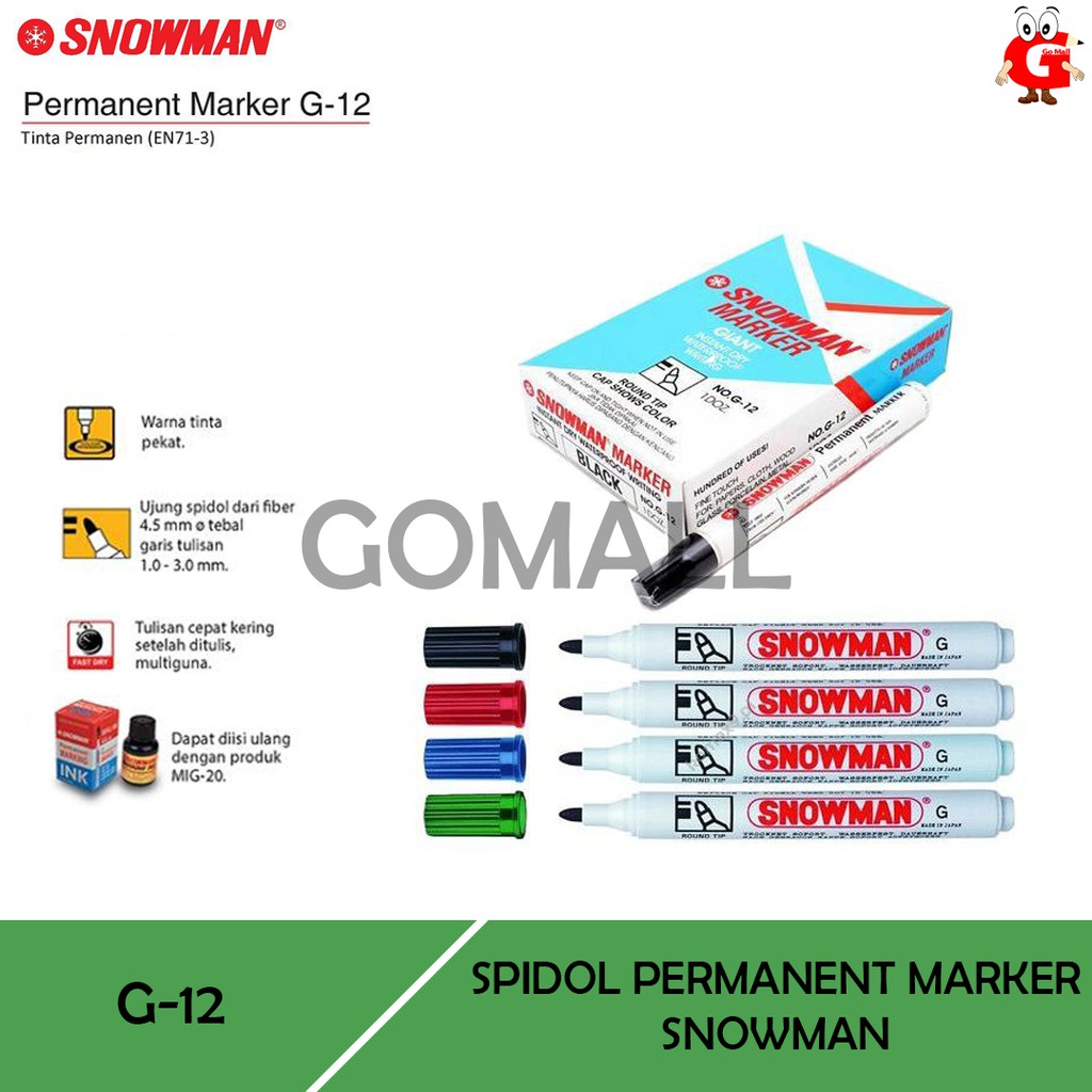 

Spidol Snowman Permanen Marker G12