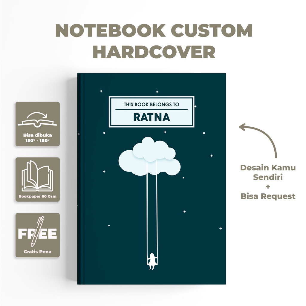 

NOTEBOOK CUSTOM ESTETIK / ABSTRAK COVER / CUSTOM BUKU CATATAN