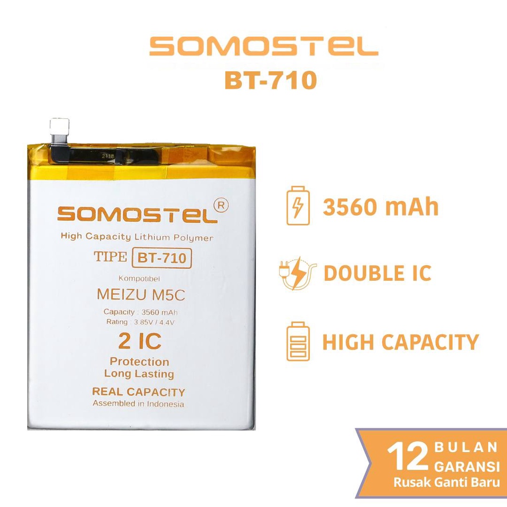 Somostel - BT710 Meizu M5C Batre Batrai Baterai