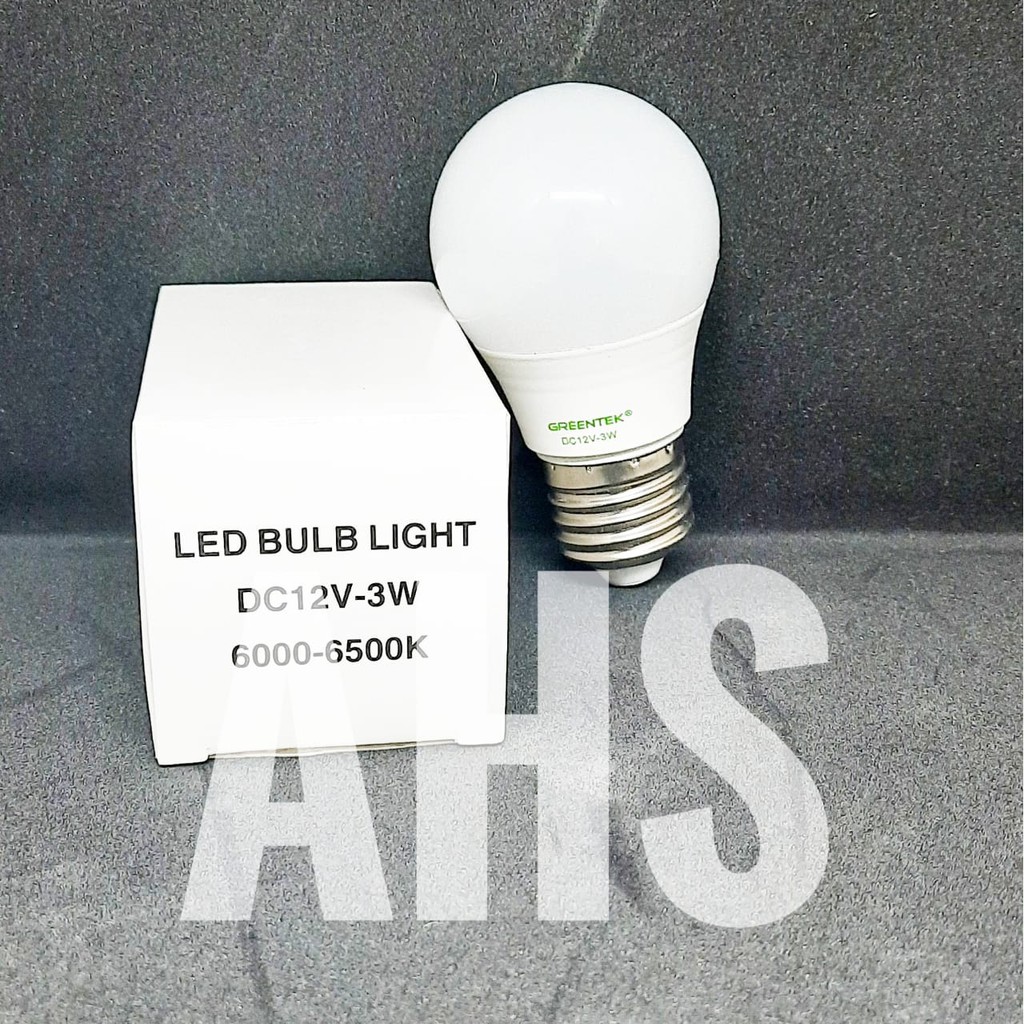 Lampu Led DC 12v 3w e27 Putih / Greentek Led 3 watt