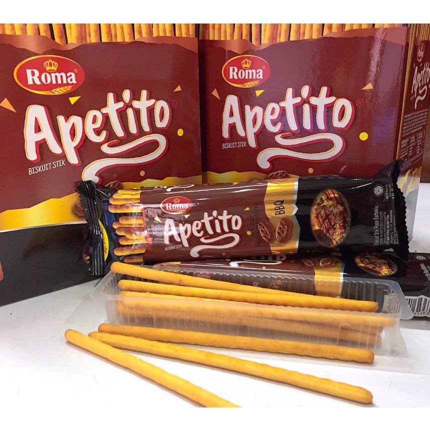 Roma Biskuit Stik Apetito Renyah Gurih Enak - Pilih Varian Rasa | Tersedia Harga Per Box