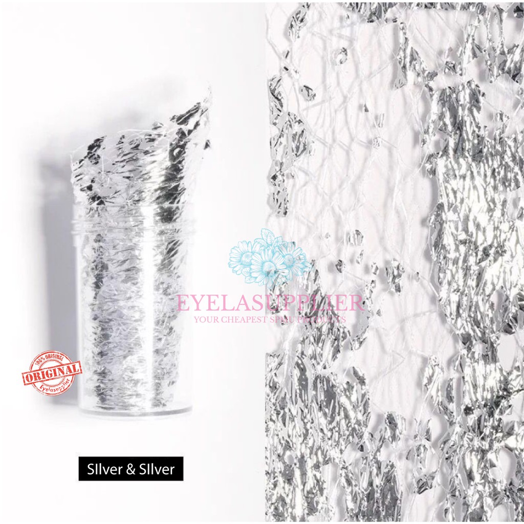 CHIP FOIL NAIL LAYER ACCESORIES STICKER STIKER Glamour Alumunium Polish Glitter Aksesoris Decorative