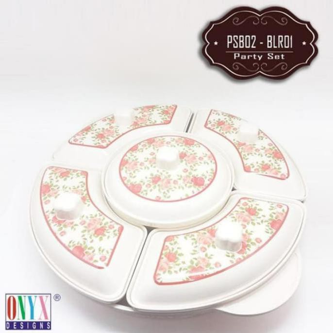 Party Set Onyx Motif 17 Inch | Prasmanan Onyx | Party Set Melamin