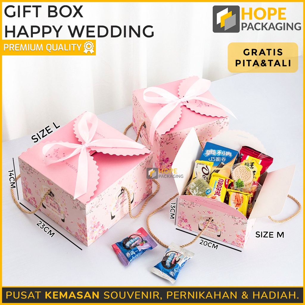READY STOK Gift box baby girl baby boy / Hampers Wedding Pink hampers buat new baby Plus Pita / Pink Biru Ungu Dus Hadiah