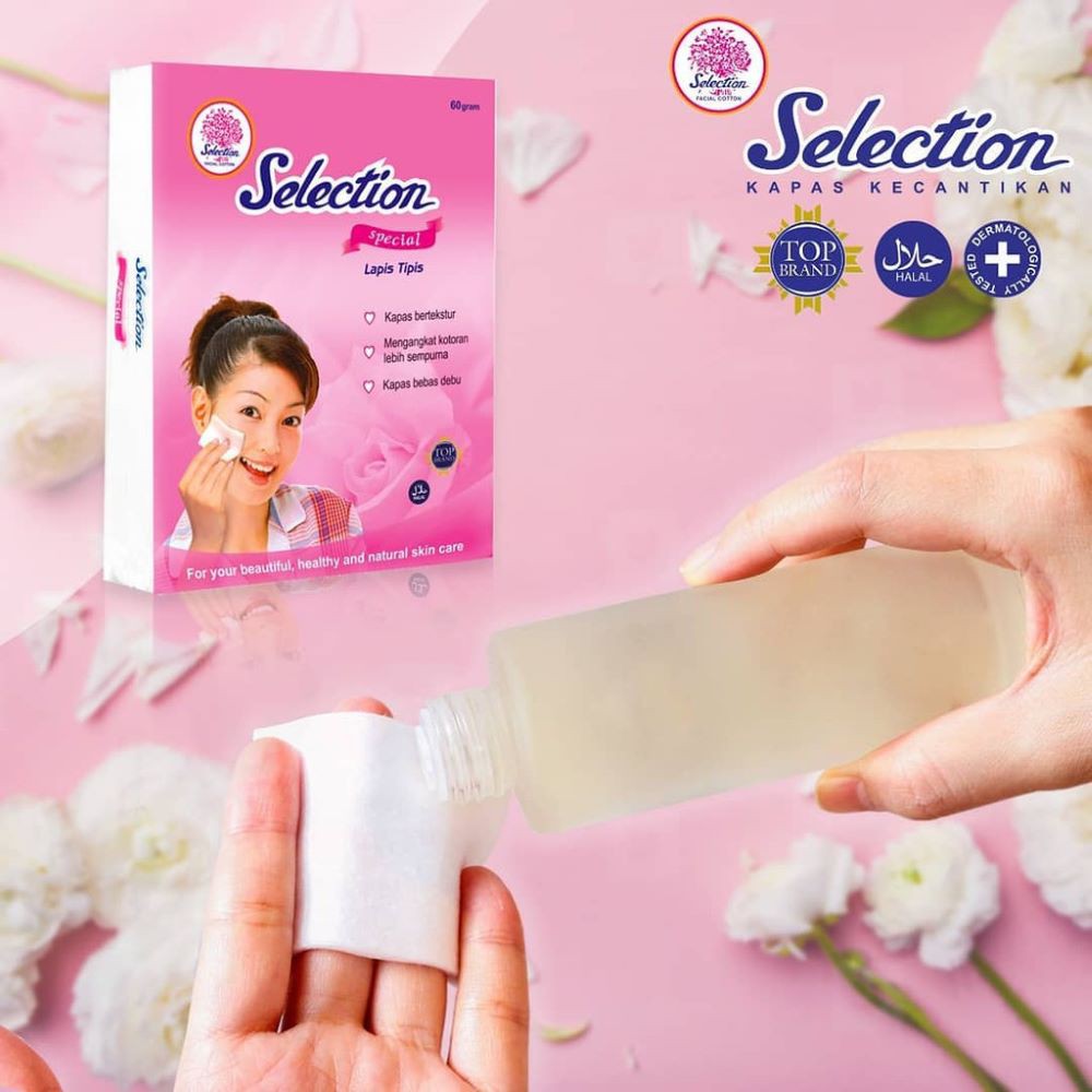 SELECTION Special Facial Cotton Kapas Kecantikan Lapis Tipis