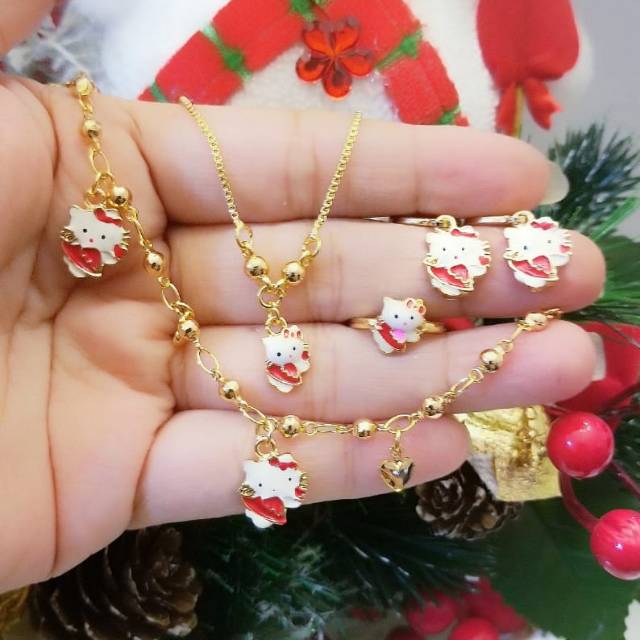 Xuping set perhiasan anak lapis emas 24k 1612d