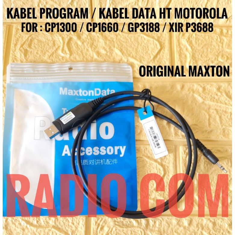 KABEL PROGRAM HT MOTOROLA CP1300 CP1660 GP3188 XIR P3688 ORI MAXTON / KABEL DATA HT MOTOROLA CP 1660 CP 1300 GP 3188 XIR P3688 ORI