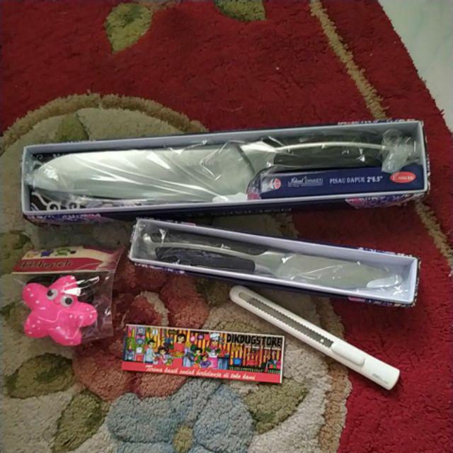 Pisau Dapur / Pisau Buah Kualitaspremium Stainless Steel Gagang Ebonit Panjang 12 Cm Ideal E1003eb