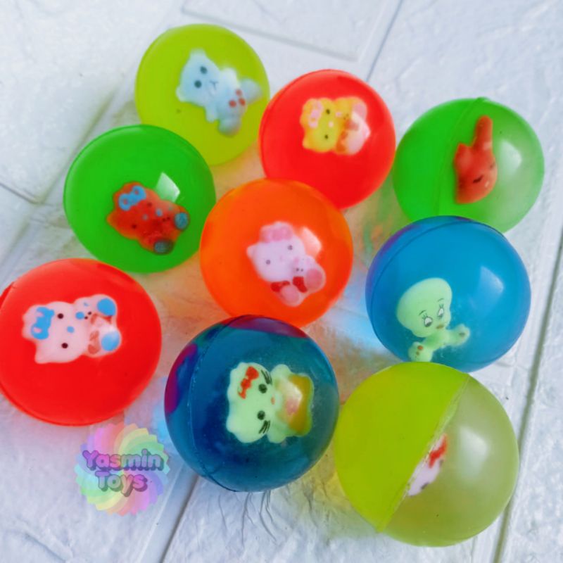 Mainan Anak Bola Bekel besar/ Bola Bekel transparan uk 4,2cm