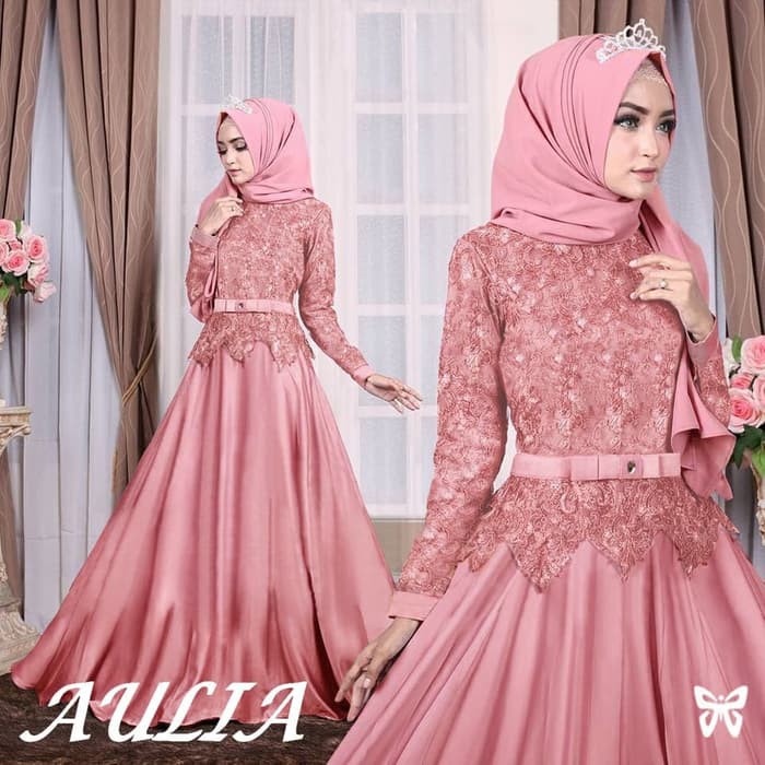 gamis Aulia Peach [Gamis 0134] SFS Baju Gamis Wanita Terbaru