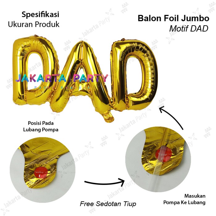 Balon Foil DAD Sambung / Balon Foil DAD / Balon Dad / Dad Foil Balloon