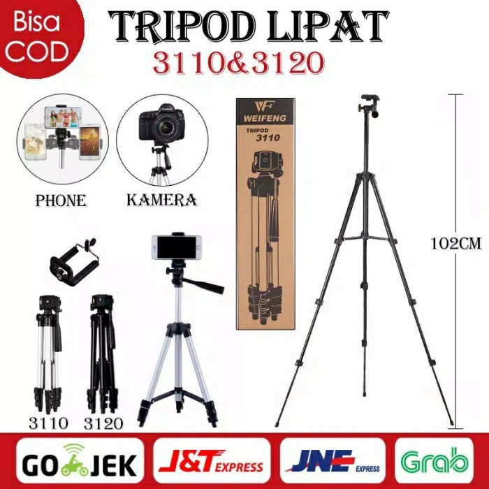 Jual Tripod Hp Weifeng 3120 Dan Kamera Dslr universal vlog  Phone Holder - Hitam Diskon
