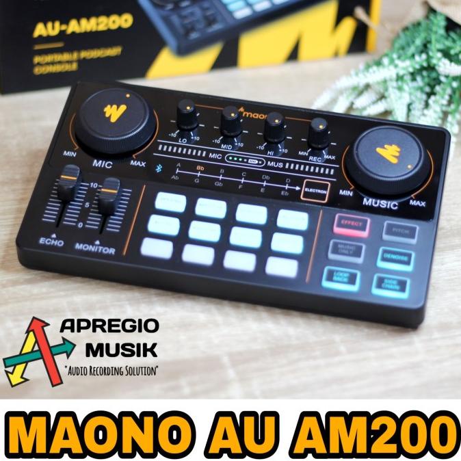MAONO AU AM200 PORTABLE MIXER UNTUK PODCAST BROADCAST SOUNDCARD