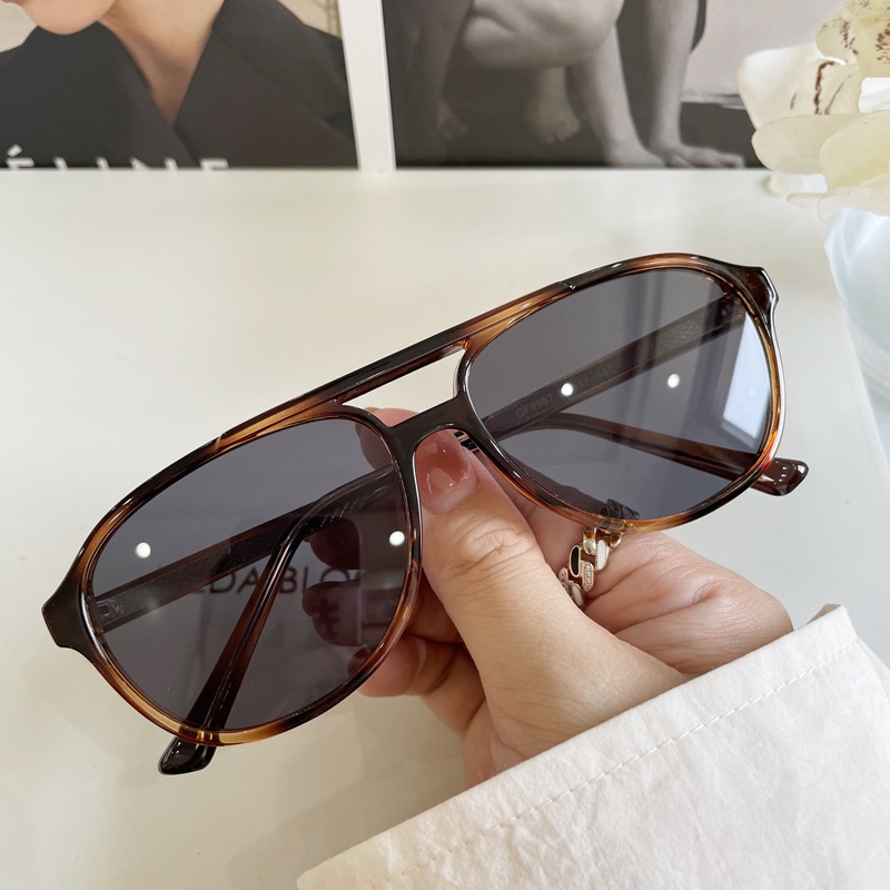 (YUZHU) COD Baru Kedatangan Korea Fashion Style Aviator Sunglasses Untuk Wanita/Pria Retro Oval Shades Untuk Wanita