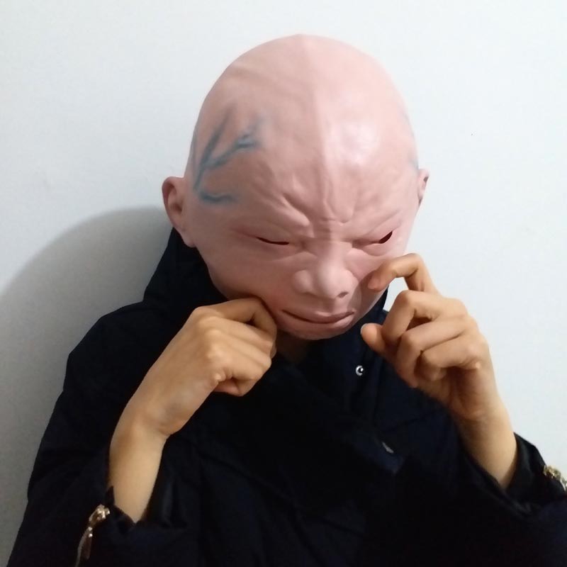 TOL-17 topeng latex karet full head kepala crying baby bayi dewasa halloween a