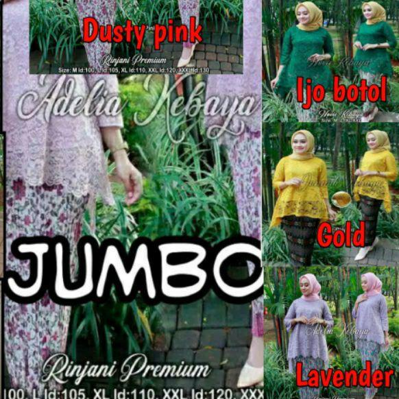 ➻ REAL PICT!! SETELAN KEBAYA RINJANI JUMBO LD 130 + ROK \ KEBAYA WISUDA ❅