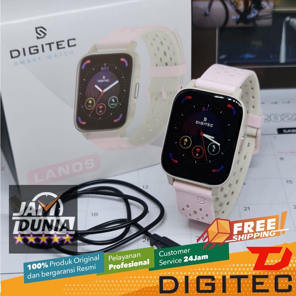 DIGITEC ORIGINAL - SMARTWATCH DIGITEC LANOS PINK SMARTWATCH Jam Tangan Pria Wanita DIGITAL TR RS