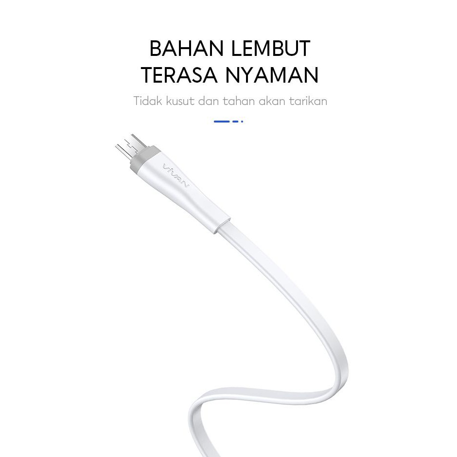 Kabel Data Micro VIVAN SM30S Kabel Android Charger Power Bank 30cm Kabel Casan V8 2.1A FAST CHARGING