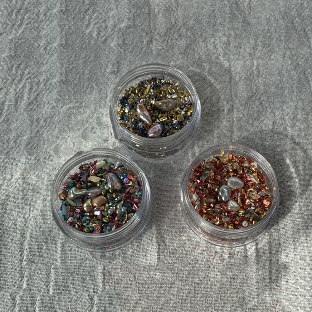 Needway   Kuku Pecah Kaca DIY Sparkly Kuku Pecah Batu Manicure Mixing Nail Ornamnets Vintage Irregular Nail Rhinestones